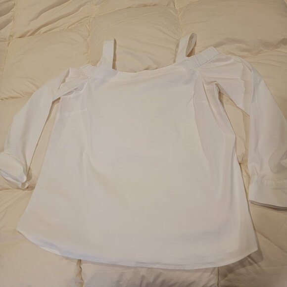 J. Jill White Shirt Collection Off Shoulder Top M Cotton Blend - Picture 11 of 14